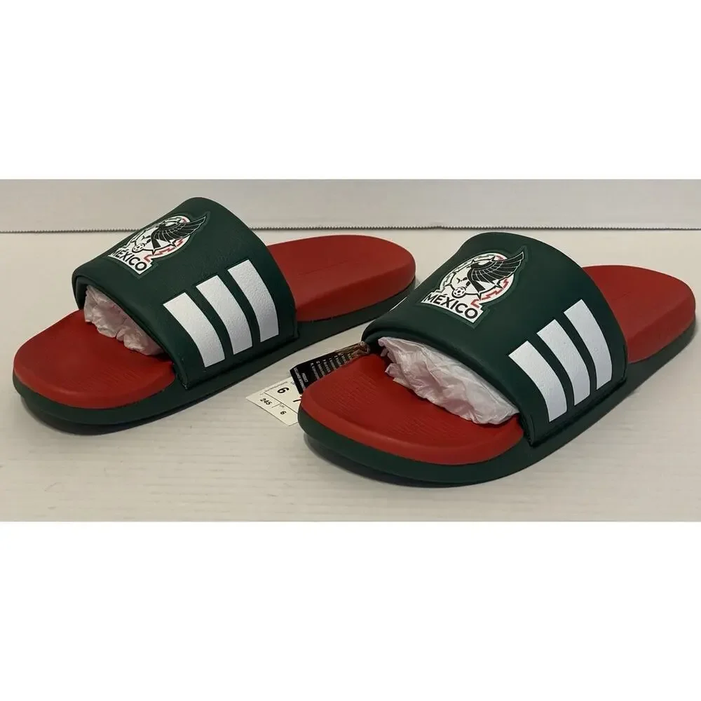 Adidas Adilette Comfort 2.0 Mexico Slide Sandals Size 6 M 7 W Futbol NEW